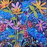 Celebration Flowers by Claire West, Painting, Acrylic on canvas